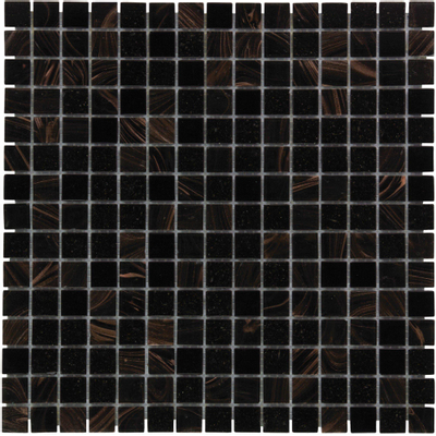 The Mosaic Factory Amsterdam carrelage mosaïque 32.2x32.2cm pour mur et sol intérieur et extérieur carré verre noir / or Mix
