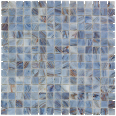 The Mosaic Factory Amsterdam mozaïektegel - 32.2x32.2cm - wand en vloertegel - Vierkant - Glas Cyaan glans