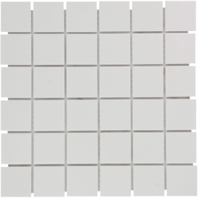 The Mosaic Factory London mozaïektegel - 30.9x30.9cm - wand en vloertegel - Vierkant - Porselein Super White Mat