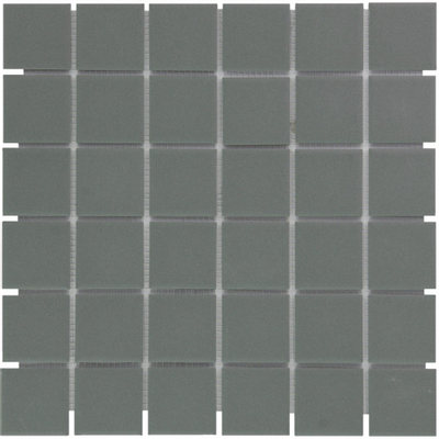 The Mosaic Factory London mozaïektegel - 30.9x30.9cm - wand en vloertegel - Vierkant - Porselein Dark Grey Mat