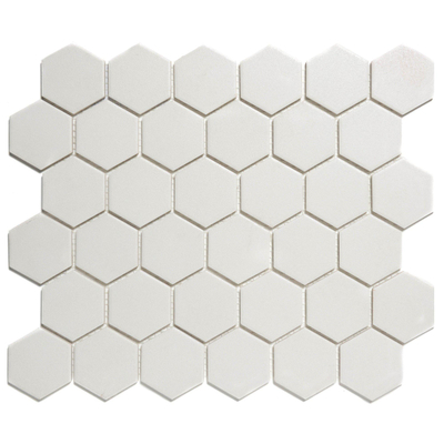 The Mosaic Factory London mozaïektegel - 28x33cm - 6mm - hexagon - R11 - mat super wit