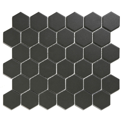 The Mosaic Factory London carrelage mosaïque 5.1x5.9x0.6cm pour sol intérieur et extérieur hexagonal céramique noir