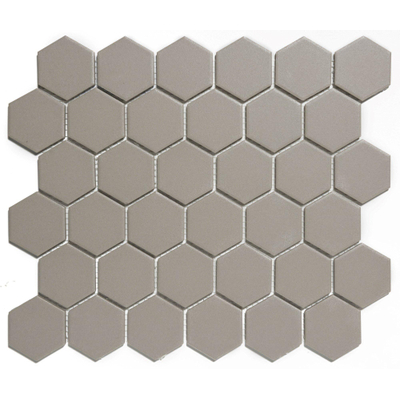 The Mosaic Factory London mozaïektegel - 28x33cm - 6mm - hexagon - R11 - mat grey (grijs)