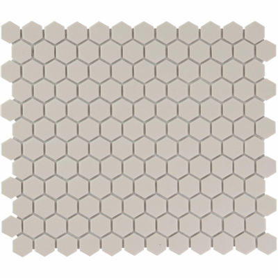 The Mosaic Factory London mozaïektegel - 26x30cm - wand en vloertegel - Zeshoek/Hexagon - Porselein White Mat