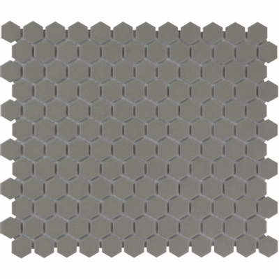 The Mosaic Factory London mozaïektegel - 26x30cm - wand en vloertegel - Zeshoek/Hexagon - Porselein Dark Grey Mat