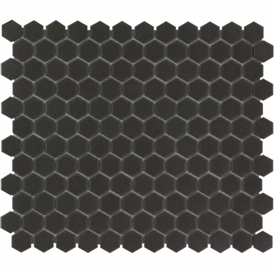 La Mosaic Factory London carreau mosaïque - 26x30cm - carrelage mural et de sol - Hexagone/Hexagone - Porcelaine Noir Mat