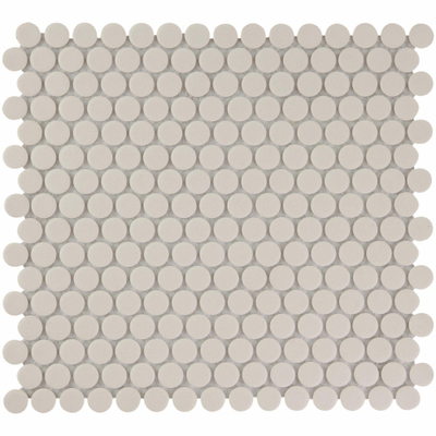 La Mosaic Factory London carreau mosaïque - 31,5x29,4cm - carrelage mural et de sol - Rond - Porcelaine Blanc Mat