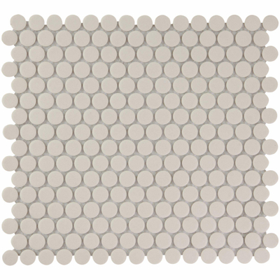 The Mosaic Factory London mozaïektegel - 31.5x29.4cm - wand en vloertegel - Rond - Porselein White Mat