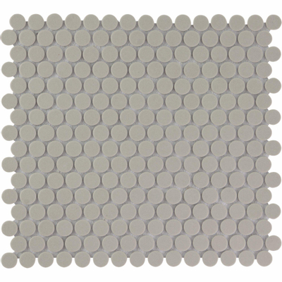 The Mosaic Factory London mozaïektegel - 31.5x29.4cm - wand en vloertegel - Rond - Porselein Grey Mat