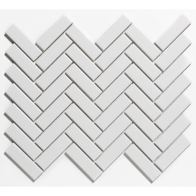 La Mosaic Factory Paris carreau mosaïque - 24,7x31,8cm - carrelage mural - Rectangulaire - Porcelaine Extra White Brillant