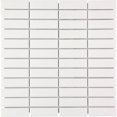 La Mosaic Factory Paris carreau de mosaïque - 30x30cm - carrelage mural - Rectangulaire - Porcelaine Extra White Brillant
