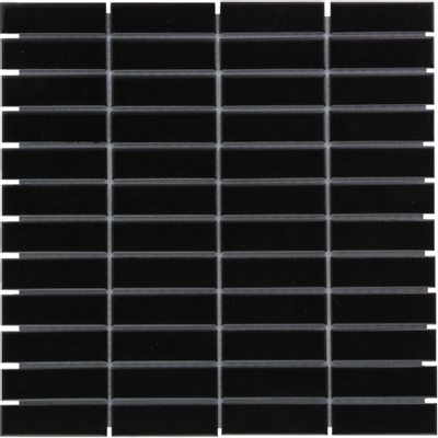 La Mosaic Factory Paris carreau de mosaïque - 30x30cm - carrelage mural - Rectangulaire - Porcelaine Noir Brillant