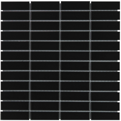 La Mosaic Factory Paris carreau mosaïque - 30x30cm - carrelage mural et de sol - Rectangulaire - Porcelaine Noir Mat