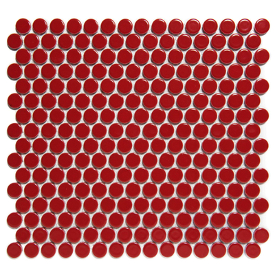 The Mosaic Factory Venice mozaïektegel - 29x32cm - 5.5mm - rond - glans red (rood)