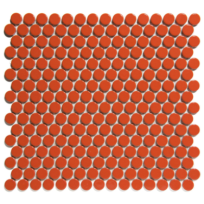 The Mosaic Factory Venice mozaïektegel - 31.5x29.4cm - wandtegel - Rond - Porselein Orange glans