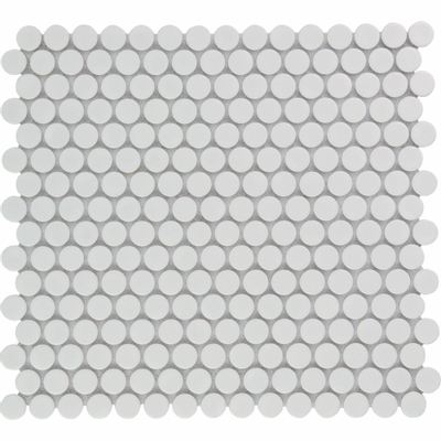 The Mosaic Factory Venice mozaïektegel - 31.5x29.4cm - wandtegel - Rond - Porselein Extra White glans