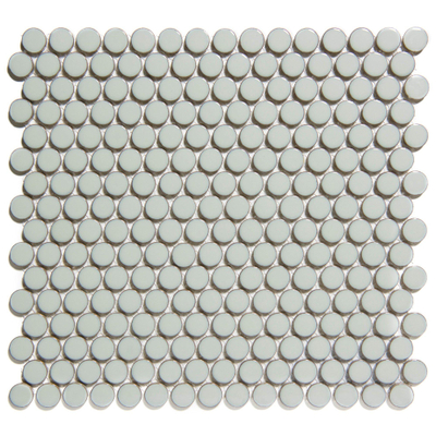The Mosaic Factory Venice mozaïektegel - 29x32cm - 5.5mm - rond - glans light grey (grijs)