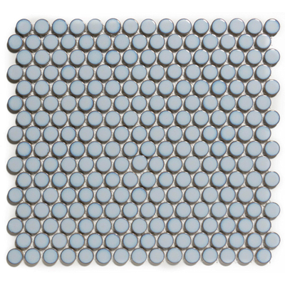 The Mosaic Factory Venice mozaïektegel - 29x32cm - 5.5mm - rond - glans blue grey (grijs)