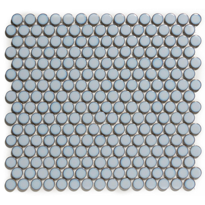 The Mosaic Factory Venice mozaïektegel - 31.5x29.4cm - wandtegel - Rond - Porselein Blue Grey Edge Glans