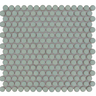 La Mosaic Factory Venice carreau mosaïque - 31,5x29,4cm - carrelage mural - Rond - Porcelaine Vert Clair Brillant