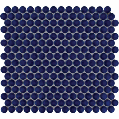 The Mosaic Factory Venice mozaïektegel - 31.5x29.4cm - wandtegel - Rond - Porselein Cobalt Blue Glans