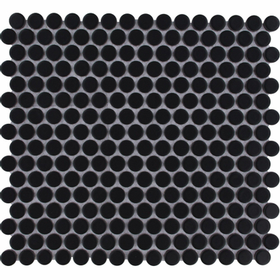 The Mosaic Factory Venice mozaïektegel - 29x32cm - 5.5mm - rond - mat black (zwart)