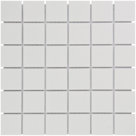 The Mosaic Factory Barcelona mozaïektegel - 30x30cm - 6mm - vierkant - 4.8x4.8 - glans extra wit SW62169