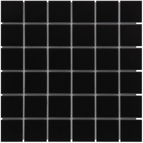 The Mosaic Factory Barcelona mozaïektegel - 30x30cm - 6mm - vierkant - 4.8x4.8 - mat black (zwart) SW62210