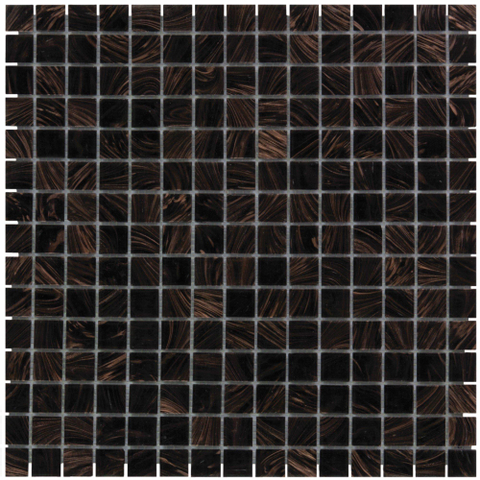 The Mosaic Factory Amsterdam mozaïektegel - 32.2x32.2cm - wand en vloertegel - Vierkant - Glas Black glans SW62137