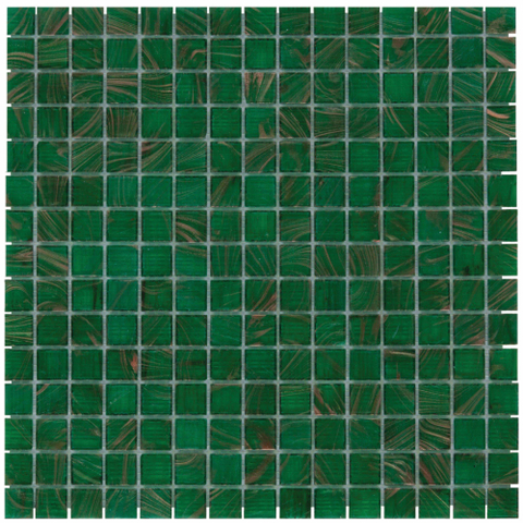The Mosaic Factory Amsterdam mozaïektegel 2x2x0.4cm voor wand en vloer voor binnen en buiten vierkant Glas Midden Groen SW62148