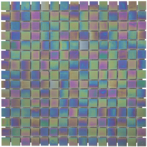 La Mosaic Factory Amsterdam carreau mosaïque - 32,2x32,2cm - carrelage mural et de sol - Carré - Verre Gris Foncé brillant SW62152