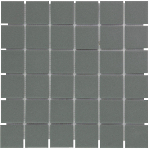 The Mosaic Factory London mozaïektegel - 30.9x30.9cm - wand en vloertegel - Vierkant - Porselein Dark Grey Mat SW62228