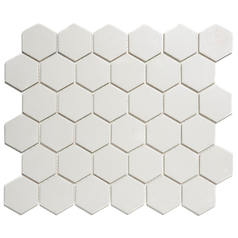 The Mosaic Factory London carrelage mosaïque 5.1x5.9x0.6cm pour sol intérieur et extérieur hexagonal céramique Super blanc SW62250