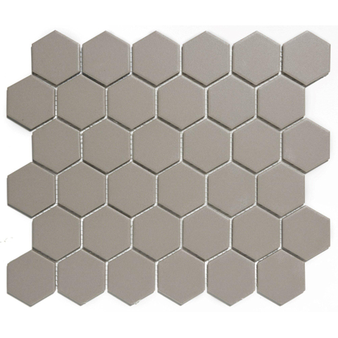 The Mosaic Factory London mozaïektegel - 28x33cm - 6mm - hexagon - R11 - mat grey (grijs) SW62252