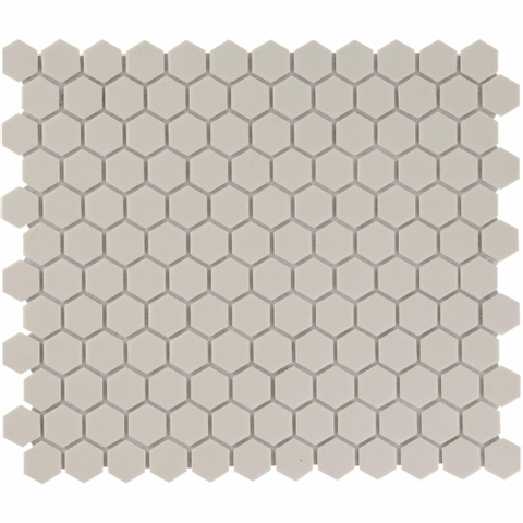 The Mosaic Factory London mozaïektegel - 26x30cm - wand en vloertegel - Zeshoek/Hexagon - Porselein White Mat SW62253