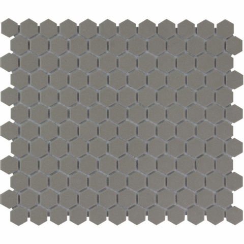 The Mosaic Factory London mozaïektegel - 26x30cm - 5mm - hexagon - R11 - mat dark grey (grijs) SW62254