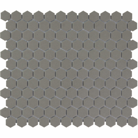 The Mosaic Factory London carrelage mosaïque 26x30cm pour sol intérieur et extérieur hexagonal céramique gris foncé SW62254