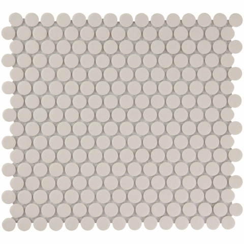 The Mosaic Factory London mozaïektegel - 31.5x29.4cm - wand en vloertegel - Rond - Porselein White Mat SW62257