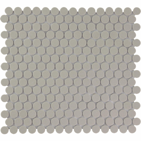 The Mosaic Factory London mozaïektegel - 31.5x29.4cm - wand en vloertegel - Rond - Porselein Grey Mat SW62259
