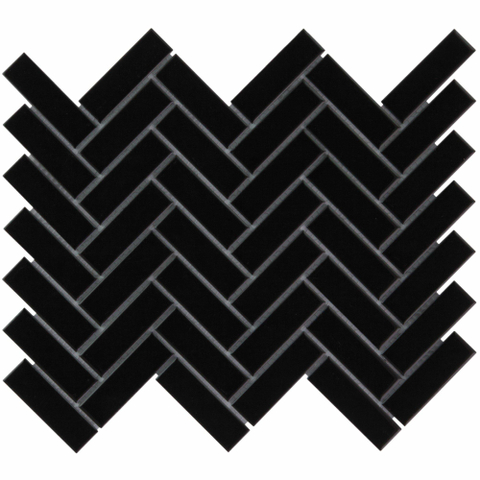 The Mosaic Factory Paris mozaïektegel - 27x32cm - 6mm - rechthoek - glans black (zwart) SW62292