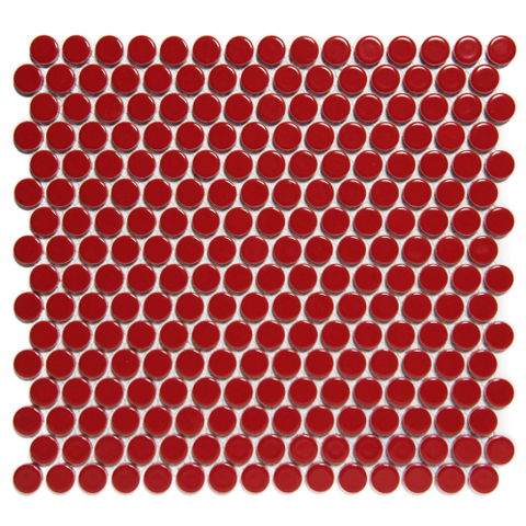 The Mosaic Factory Venice mozaïektegel - 29x32cm - 5.5mm - rond - glans red (rood) SW62303