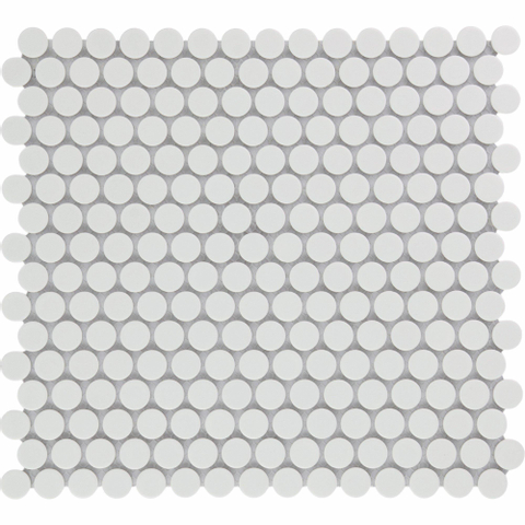 The Mosaic Factory Venice mozaïektegel - 29x32cm - 5.5mm - rond - mat wit SW62308