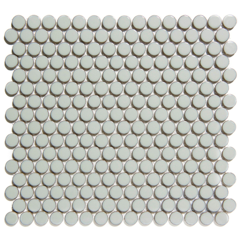 The Mosaic Factory Venice mozaïektegel - 29x32cm - 5.5mm - rond - glans light grey (grijs) SW62312