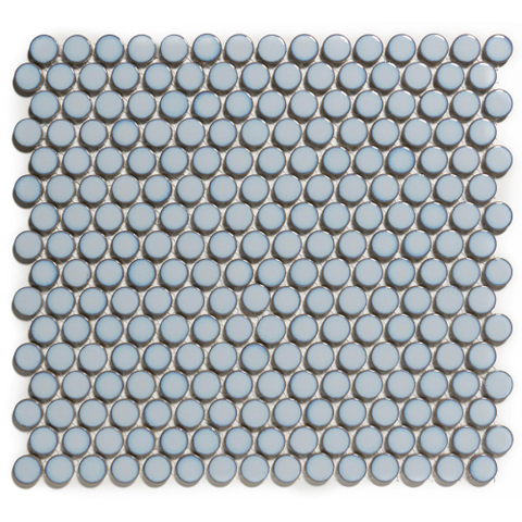 The Mosaic Factory Venice mozaïektegel - 31.5x29.4cm - wandtegel - Rond - Porselein Blue Grey Edge Glans SW62315