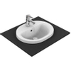 Ideal Standard Connect inbouwwastafel ovaal 48x40cm met overloop met kraangat wit 0181056 Ideal Standard Connect inbouwwastafel ovaal 48x40cm met overloop met kraangat wit 0181056
