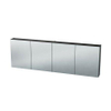 Nemo Spring Nebulo spiegelkast - 200x65x17.8cm - 4 deuren - glazen leggers - met stopcontact - zonder schakelaar - Onyx Grey SW637075