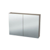 Nemo Spring Nebulo spiegelkast - 90x65x17.8cm - 2 deuren - glazen leggers - met stopcontact - zonder schakelaar - Rila Oak SW637021