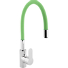 Nemo Go Play Mitigeur de cuisine avec mousseur extractible avec bec en caoutchouc rotatif économiseur d'eau Vert/Chrome SW293150