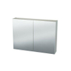 Nemo Spring Nebulo luxe spiegelkast - 80x65x17.8cm - 2 dubbelzijdige spiegeldeuren - glazen leggers - met stopcontact - zonder schakelaar - White Standard SW636947