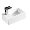 Nemo Spring Sula Lavabo compact - rectangulaire - 37x23.5cm - P4.5cm - trou de robinet à gauche D3.5cm - sans trop-plein - sans bonde de vidage - porcelaine blanc SW286407